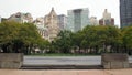 Downtown skyline, view from the Battery Park, New York, NY Royalty Free Stock Photo