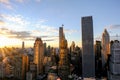 Downtown skyscraper New York during a sunrise Royalty Free Stock Photo