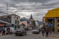 Downtown of the southern Argentine city of Ushuaia, Tierra del Fuego, Argentina