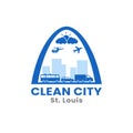 Downtown St. Louis Skyline for Clean City Logo Design Template