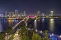 Downtown St. Petersburg At Night With Pier In Foreground