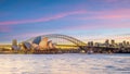 Downtown Sydney skyline in Australia sunset Royalty Free Stock Photo