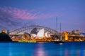 Downtown Sydney skyline in Australia sunset Royalty Free Stock Photo