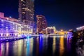 Downtown tampa florida skyline at night Royalty Free Stock Photo