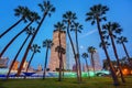 Downtown Tampa With Riverwalk At Night, From Tampa University Royalty Free Stock Photo