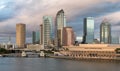 Tampa skyline in early evening light