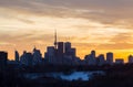Downtown Toronto with colorful Sunset Royalty Free Stock Photo
