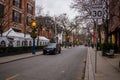 Downtown Toronto. Christmas preparing time. trees, wreath, garlands