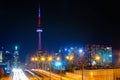 Downtown Toronto skyline by night Royalty Free Stock Photo