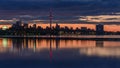 Downtown Toronto Skyline Reflection from West Side Royalty Free Stock Photo