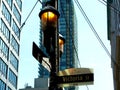 Downtown Toronto street detail with street sign Royalty Free Stock Photo