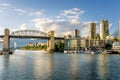 Downtown Vancouver and Burrard Bridge at Sunset Royalty Free Stock Photo