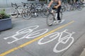 Downtown Vancouver Cycle Path Royalty Free Stock Photo