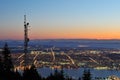 Downtown Vancouver Night Scene Royalty Free Stock Photo