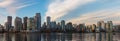 Downtown Vancouver Panorama with wispy clouds in the sky Royalty Free Stock Photo