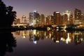 Downtown Vancouver Reflects in Coal Harbor Royalty Free Stock Photo