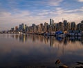 Downtown Vancouver Sunset Reflections from Stanley Park Royalty Free Stock Photo