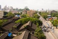 Downtown view of India`s economic city Mumbai from top of a building. Mumbai is metro busiest city in India