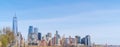 Downtown view of Manhattan taken fron New Jersey side over the Hudson River Royalty Free Stock Photo