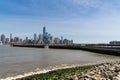 Downtown view of Manhattan taken fron New Jersey side over the Hudson River Royalty Free Stock Photo