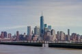 Downtown view of Manhattan taken fron New Jersey side over the Hudson River Royalty Free Stock Photo