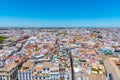 Downtown view of Sevilla with Metropolis Parasol and alamillo bridge, Spain