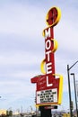 Downtowner Motel historical sign in Fremont Street Entertainment District