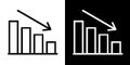 Downward Bar Graph Line Icon Royalty Free Stock Photo