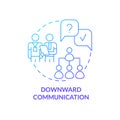 Downward communication blue gradient concept icon Royalty Free Stock Photo