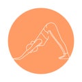 Downward-Facing Dog Adho Mukha Shvanasana color line illustration. Pictogram for web page