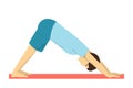Downward facing dog yoga pose. Fitness exercise
