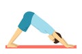 Downward facing dog yoga pose. Fitness exercise Royalty Free Stock Photo