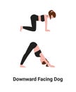 Downward Facing Dog yoga pose woman character