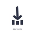 downward icon on white background. Simple element illustration from orientation concept