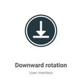 Downward rotation vector icon on white background. Flat vector downward rotation icon symbol sign from modern user interface Royalty Free Stock Photo