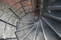 Downward Spiral, Spiral staircase in old town in Warsaw, Poland Royalty Free Stock Photo