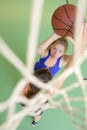 Downward view basketball player Royalty Free Stock Photo