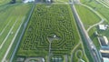 Downward view of a large corn maze Royalty Free Stock Photo