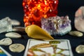 Dowsing Pendulum & Crystals Royalty Free Stock Photo