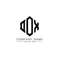 DOX letter logo design with polygon shape. DOX polygon and cube shape logo design. DOX hexagon vector logo template white and Royalty Free Stock Photo