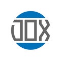 DOX letter logo design on white background. DOX creative initials circle logo concept