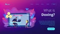 Doxing concept landing page.
