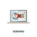 Doxxing flat icon. Colored sign from cyberbullying collection. Creative Doxxing icon illustration for web design