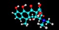 Doxycycline molecular structure isolated on black