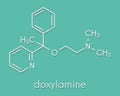 Doxylamine antihistamine drug molecule. Also used as over-the-counter OTC sedative. Skeletal formula.