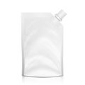 Doy-pack Blank Vector. White Clean Doypack Bag Packaging With Corner Spout Lid. Plastic Spouted Pouch Template Royalty Free Stock Photo