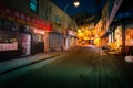 Doyers Street by night, in NYC Chinatown Royalty Free Stock Photo