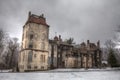 Fonthill castle with snow in Doylestown