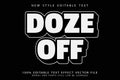 Doze Offf editable text effect 3D emboss modern style
