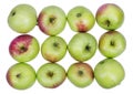 A dozen ordinary green apples